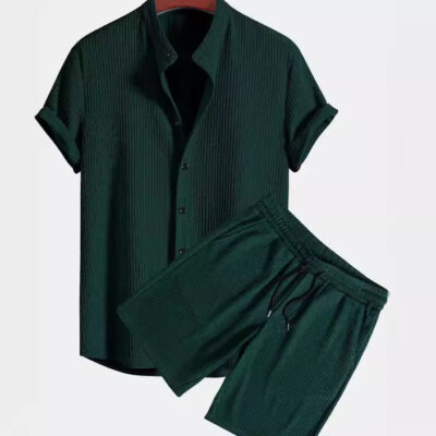 beachwear pit strip short-sleeved suit two-piece set