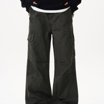 Muqiu men’s  Maillard washed pants