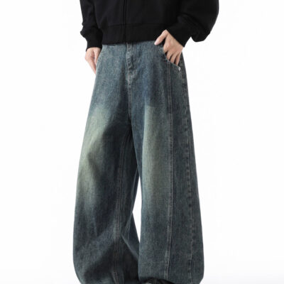High street wide-leg jeans for men