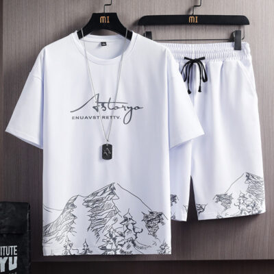 Short-sleeved T-shirt suit for men