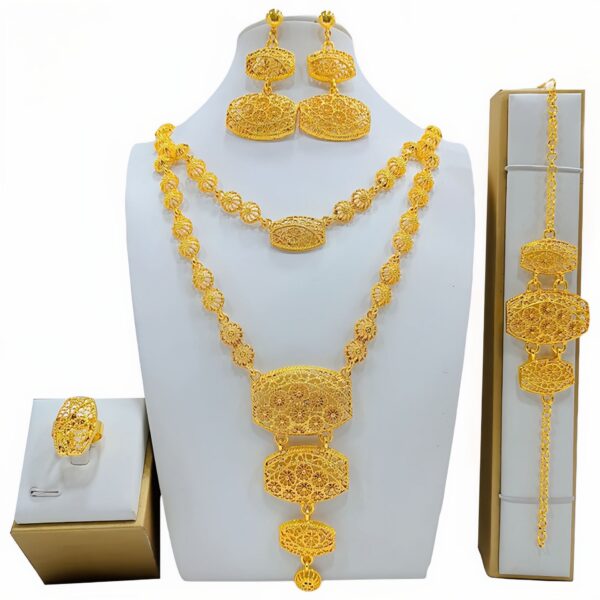 Second image of 24k bridal wedding jewelry set