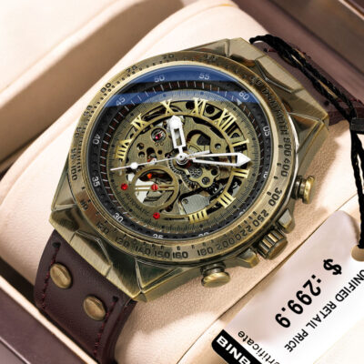 bronze automatic mechanical watch