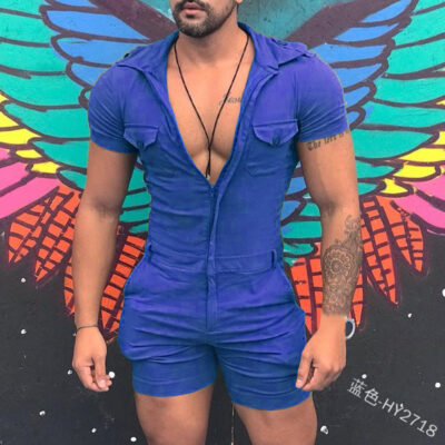 Men’s Sleeve Shorts Jumpsuit