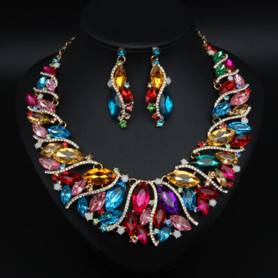 women’s crystal gemstone necklace