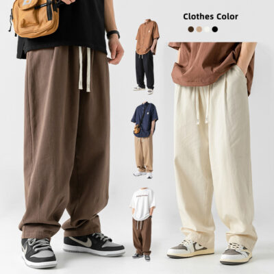Japanese cotton slacks men long pants