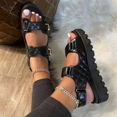 Women’s Toe Velcro Flats Sandals