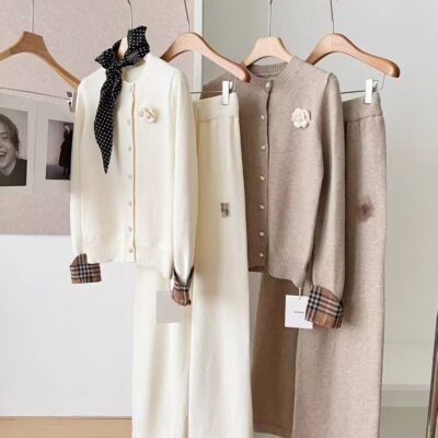 Women’s Flower Knitted Cardigan Set