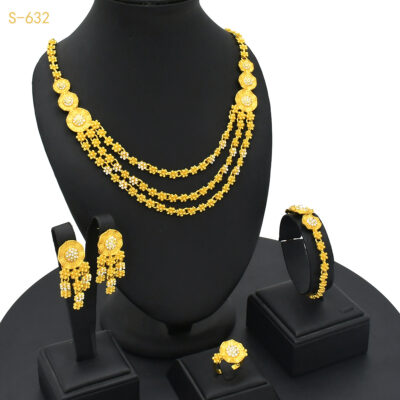 Gold Plated Jewelry Four-Piece Set