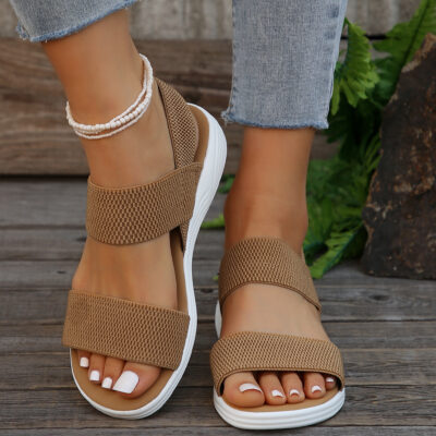women’s flat sole wedge heel sandals