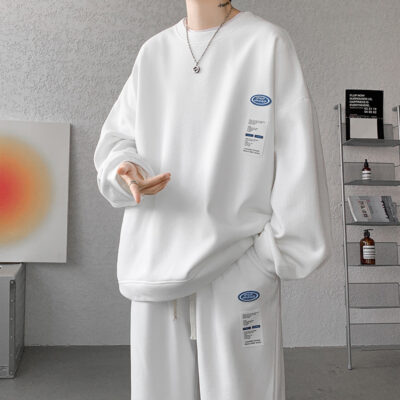 Waffle casual sportswear set men’s sweatshirt